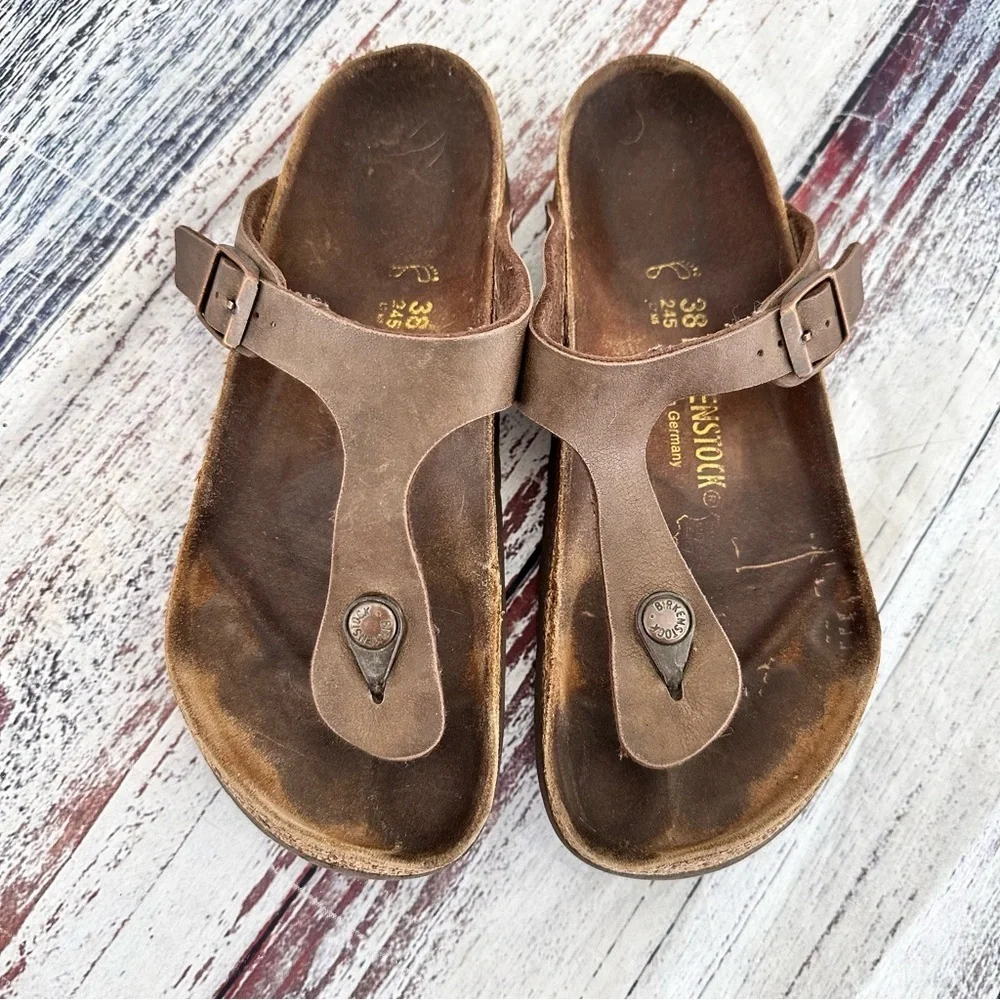 Birkenstock Women's Gizeh Brown Birko-Flor Sandals